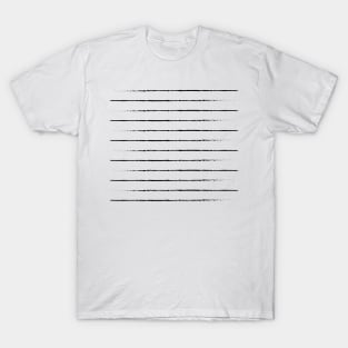 Minimal Simple White Background Black Lines Stripes T-Shirt